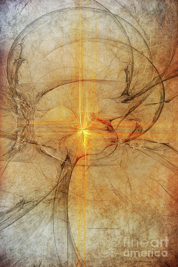 Apophysis Fractal Cross of Gold Digital Art by Randy Steele