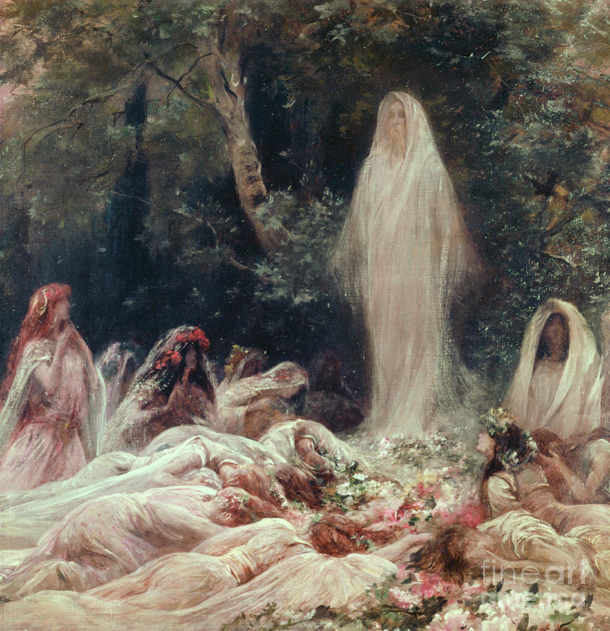 Apparition, Illustration For A Literary Work By Edmond Rostand Painting by Georges Clairin