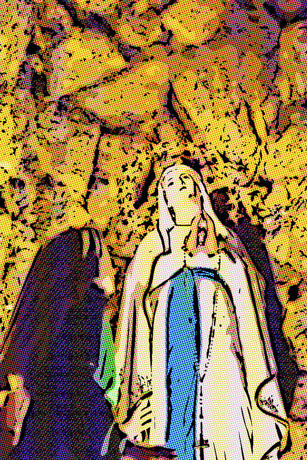apparition of the Blessed Virgin Mary in the cave of Lourdes Photograph by Vivida Photo PC
