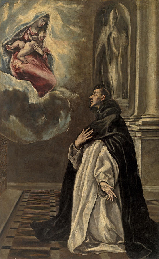 Apparition of the Virgin and Child to Saint Hyacinth Painting by El Greco
