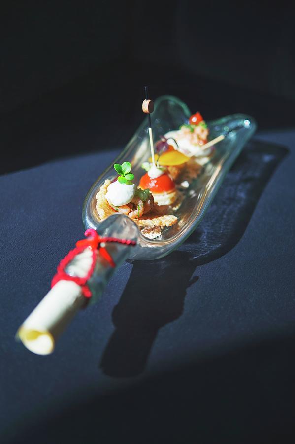 Appetisers Served As A Message In A Bottle At The Grand Village Weissenhaus, Germany Photograph by Jalag / Maria Schiffer