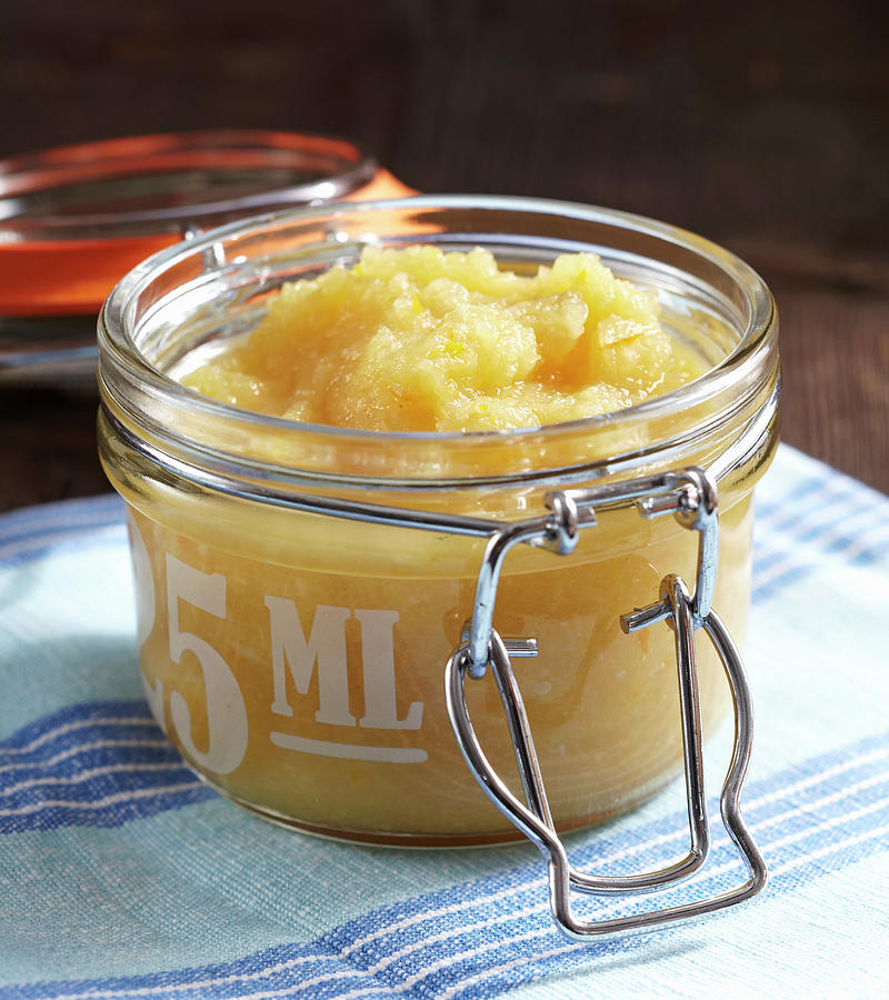 Apple And Orange Sauce With Horseradish And Vinegar In A Flip-top Jar Photograph by Teubner Foodfoto