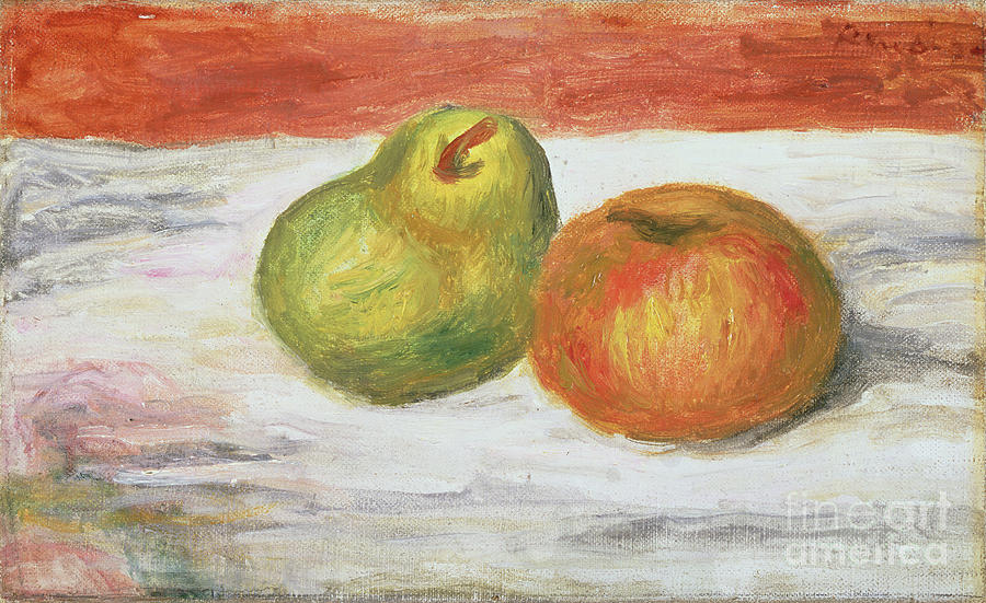 Apple And Pear, 1909-11 Painting by Pierre Auguste Renoir