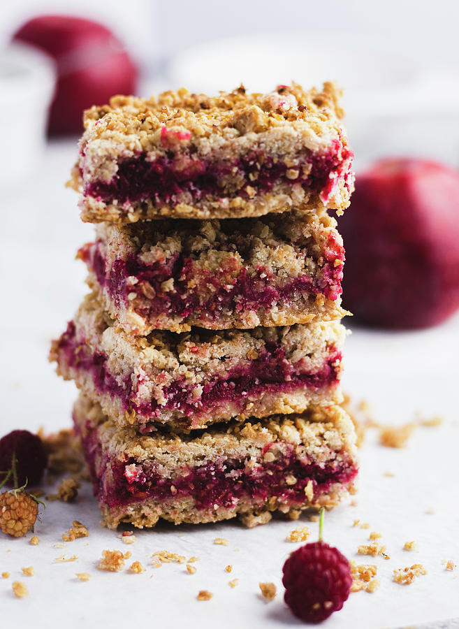 Apple And Raspberry Cake With Crumble Photograph by Mariam Kocharyan