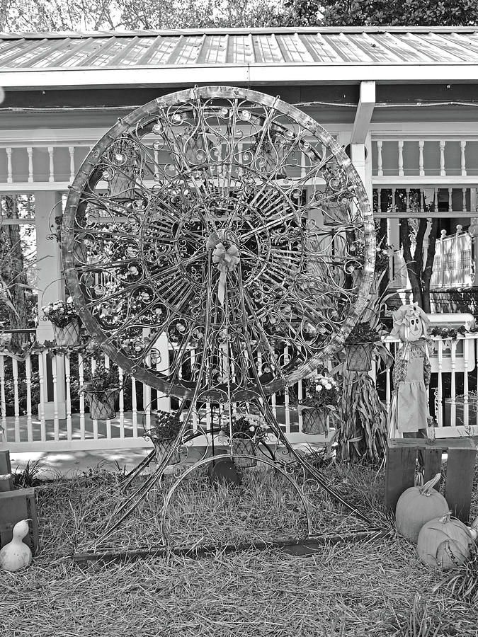 Apple Barn Plant Stand In Black And White Digital Art By Marian Bell