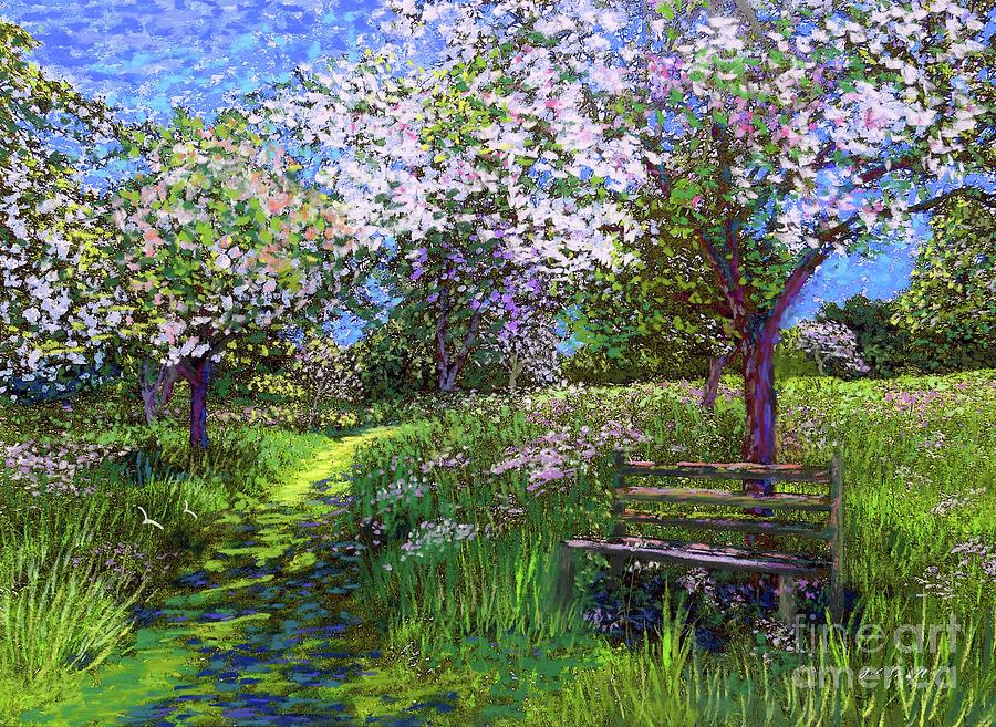 Apple Blossom Trees Painting By Jane Small