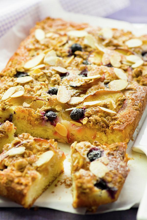 Apple, Blueberry And Almond Tray Bake Photograph by Jonathan Short