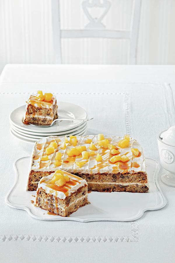 Apple Cake With Butter Cream And Caramelised Apples Photograph by Jalag / Jan C. Brettschneider