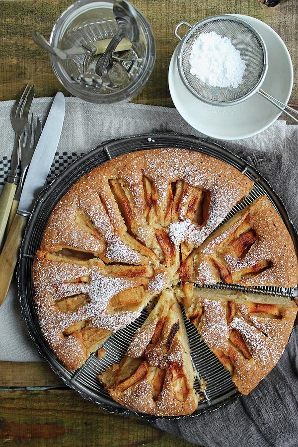 Apple Cake With Icing Sugar, Sliced Photograph by Patricia Miceli