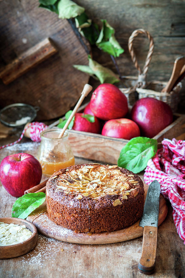 Apple Cake With Rye Flour And Honey Photograph by Irina Meliukh