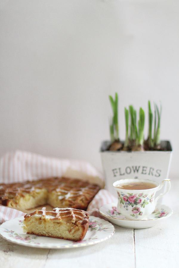 Apple Cake With Tea Photograph by Sylvia E.k Photography