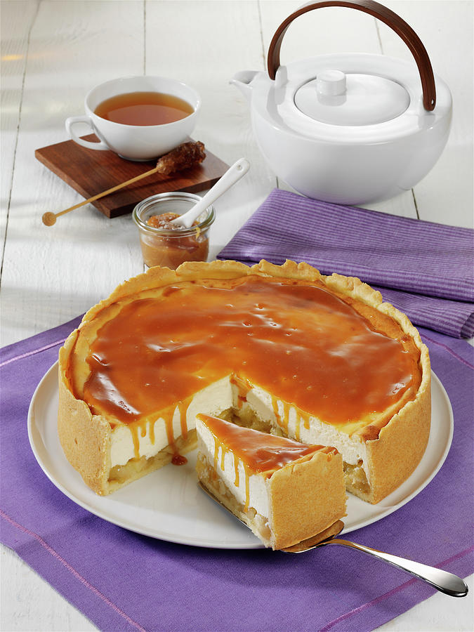 Apple Cheesecake With Salted Caramel Photograph by Stockfood Studios / Photoart