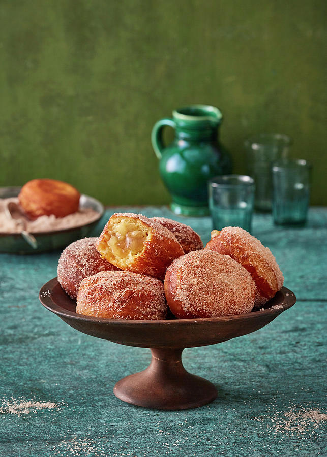 Apple Fritter Donuts With Granulated Sugar Photograph by Julia Stockfood Studios / Hoersch