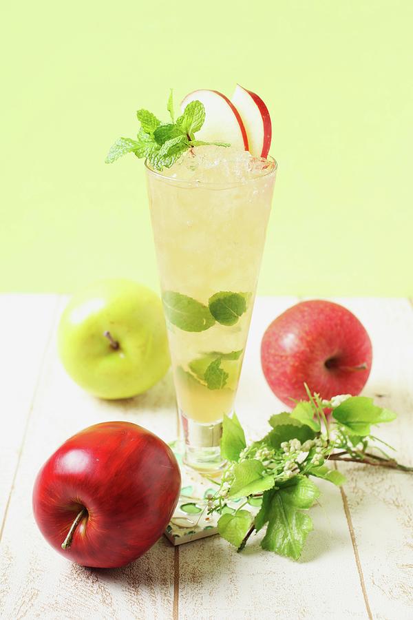 Apple Juice With Mint And Fresh Apples Photograph by Yuichi Nishihata Photography