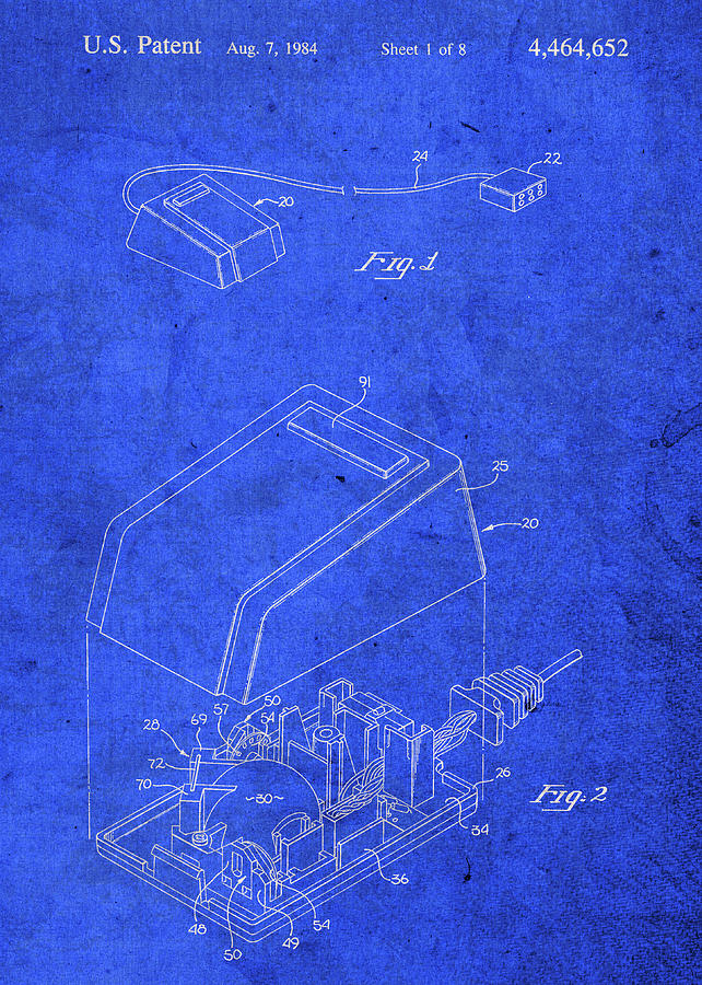 Vintage Mixed Media - Apple Macintosh Computer Vintage Mouse Patent Blueprint by Design Turnpike