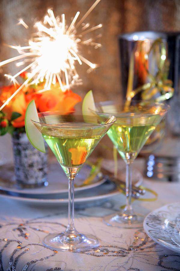 Apple Martinis For New Years Eve Photograph by Heinze, Winfried