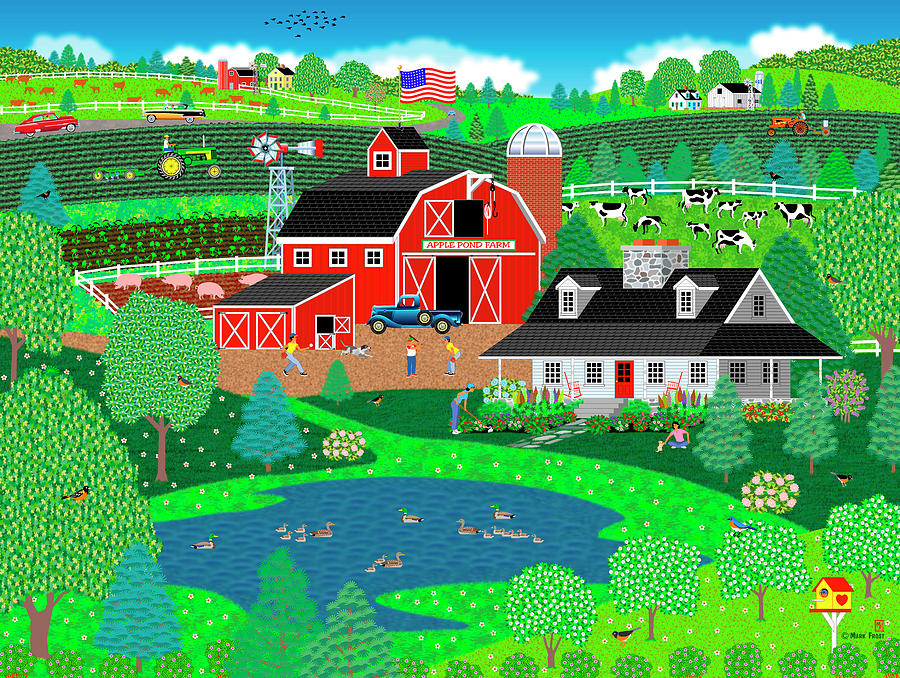 Barn Digital Art - Apple Pond Farm Spring by Mark Frost