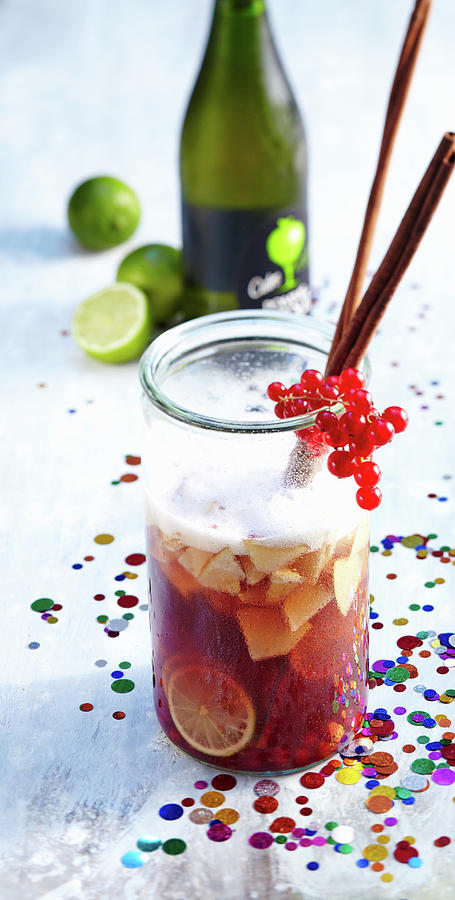 Apple Punch With Redcurrants, Calvados And Cider Photograph by Teubner Foodfoto