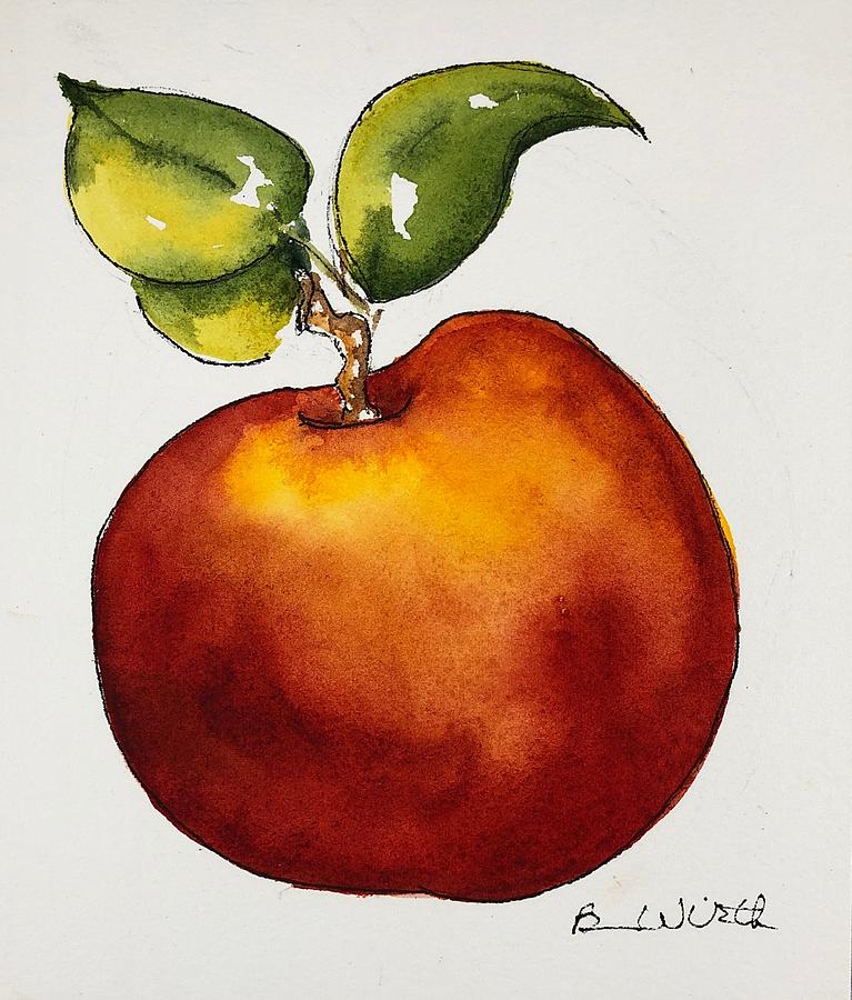 Apple Ripe Ready Painting by Barbara Wirth