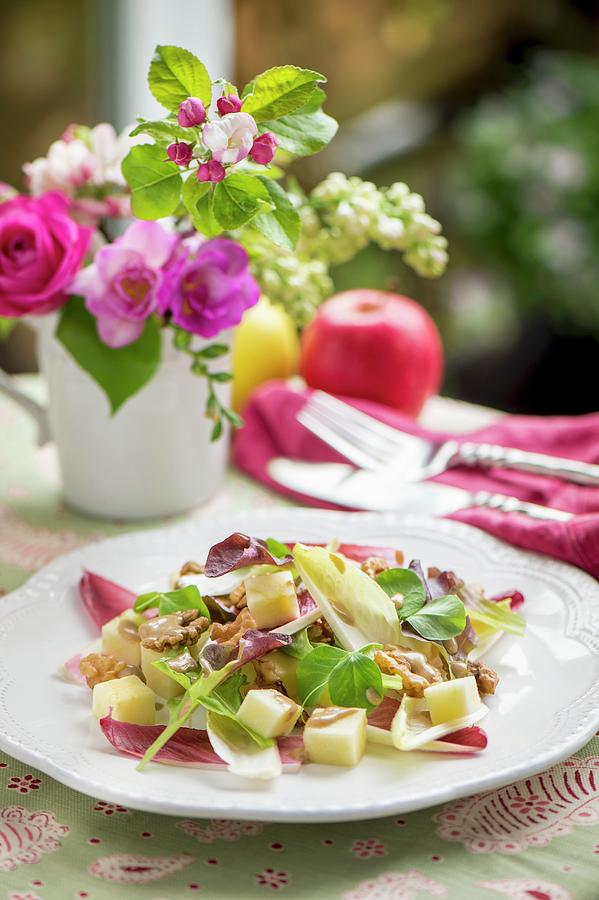 Apple Salad With Walnuts Photograph by Winfried Heinze