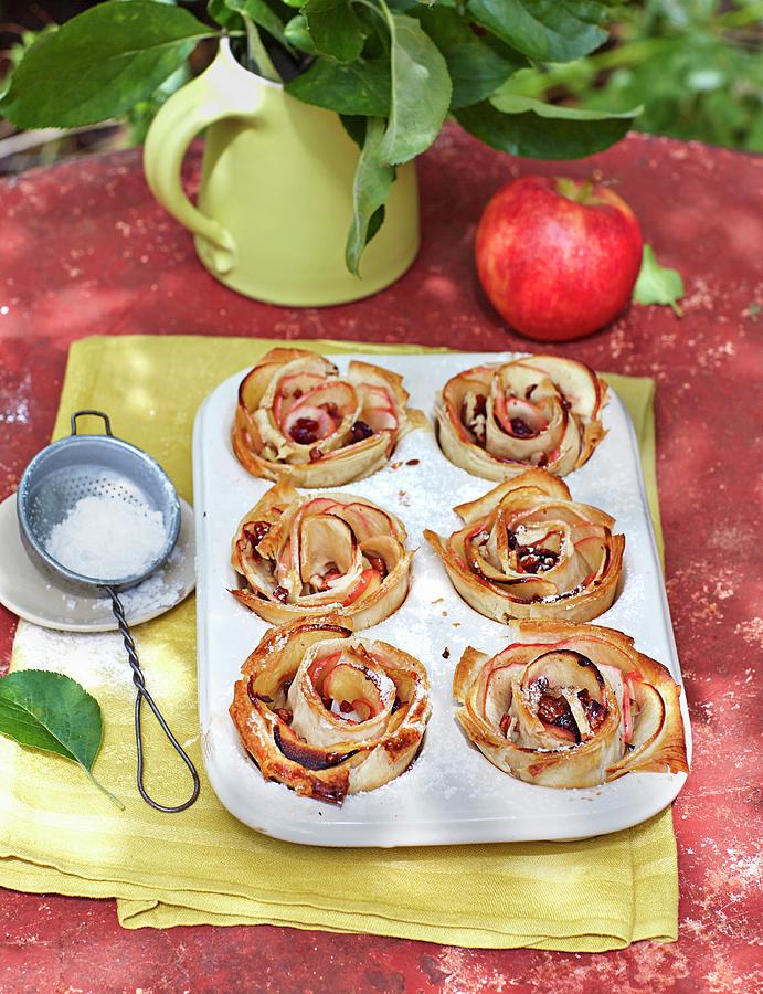 Apple Strudel Muffins In A Muffin Tin Photograph by Jalag / Julia Hoersch