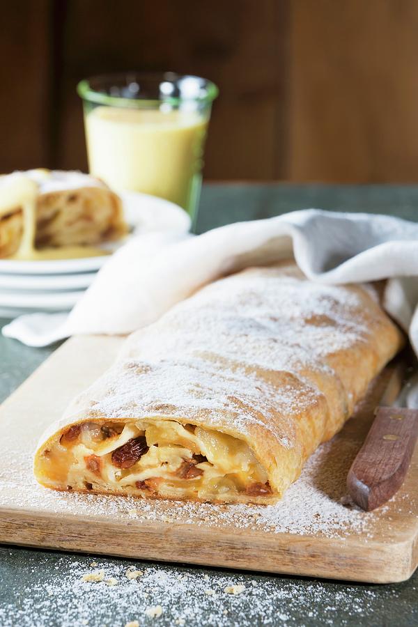 Apple Strudel With Vanilla Sauce Photograph by Twellmann, Birgit | Fine ...