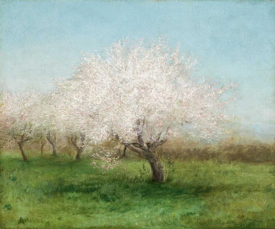 Apple Trees in a Meadow ,  Edward Mitchell Bannister American, 1828  1901 Painting by Celestial Images