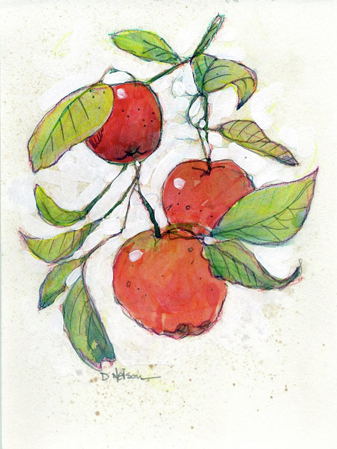 Apples Painting by Dan Nelson