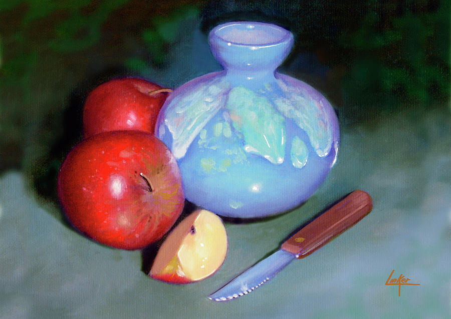 Apple Painting - Apples Vase by Thomas Linker