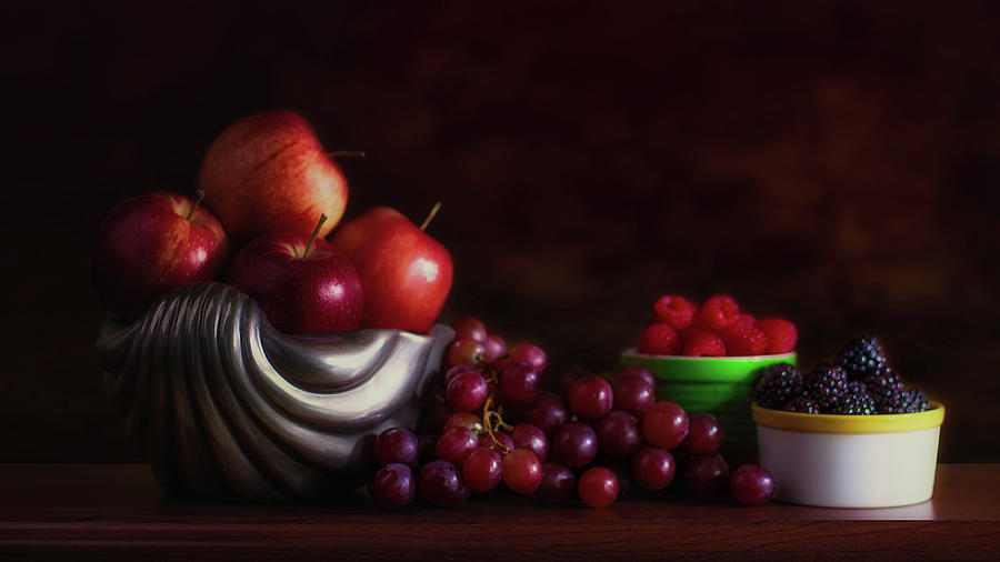 Apples with Grapes and Berries Still Life Photograph by Tom Mc Nemar