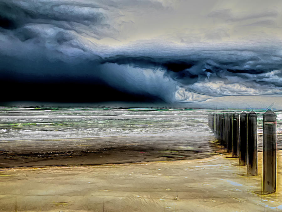 Approaching Storm at the Beach    Photograph by Debra Martz