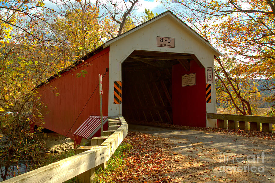 Approaching The Eagleville Covered Bridge Photograph by Adam Jewell