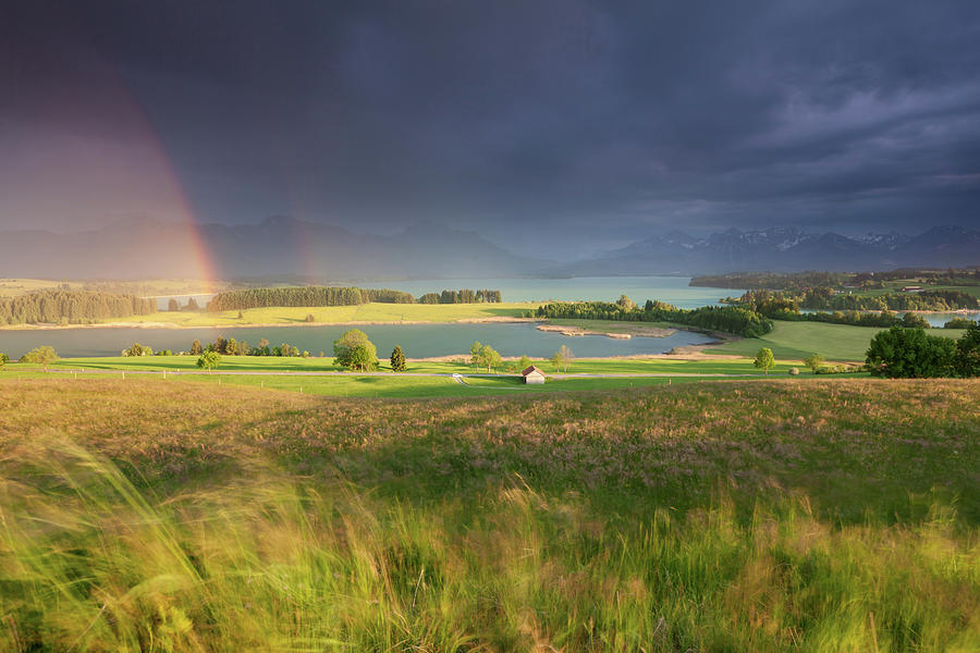 Approaching Thunderstorm With Rainbow Photograph by Ingmar Wesemann
