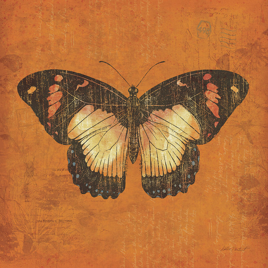Animal Painting - Apricot Butterfly by Katie Pertiet