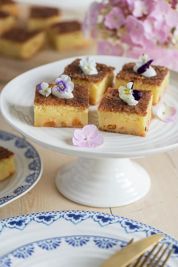 Apricot Cake With Vanilla Pudding And Apricot Liqueur Photograph by Winfried Heinze