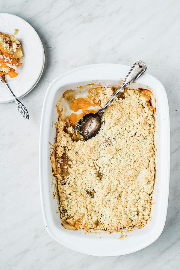 Apricot Crumble With Cardamon, Ginger And Cinnamon Photograph by Mateusz Siuta