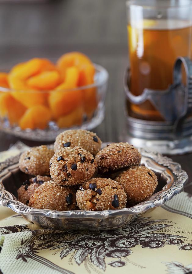 Apricot Ginger Bites With Cocoa Nibs And Dried Apricots Photograph by Yelena Strokin