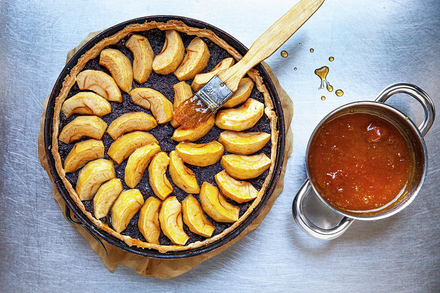 Apricot Glaze On A Poppy Seed And Apple Cake Photograph by Julia Skowronek