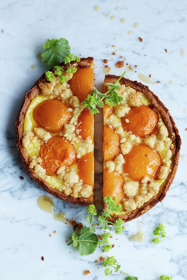 Apricot Tart, Halved Photograph by Katrin Winner