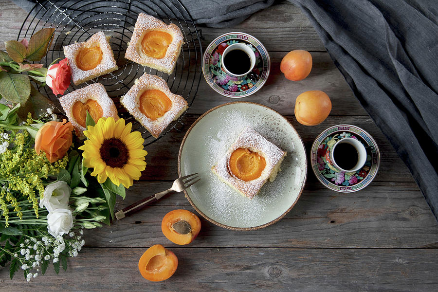 Apricot Tray Bake Cake With Espresso Photograph by Valentina T.
