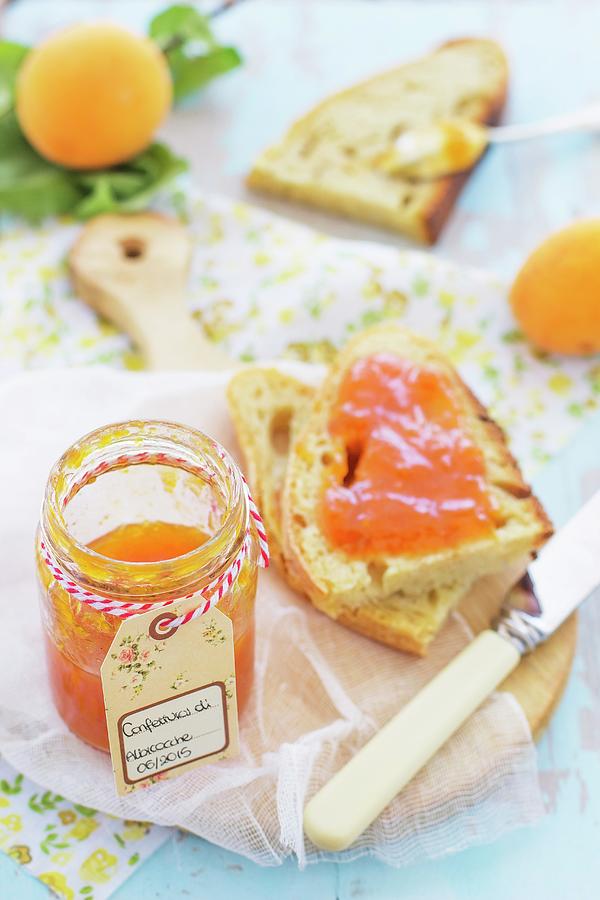 Apricots Jam With Bread Photograph by Ileana Pavone