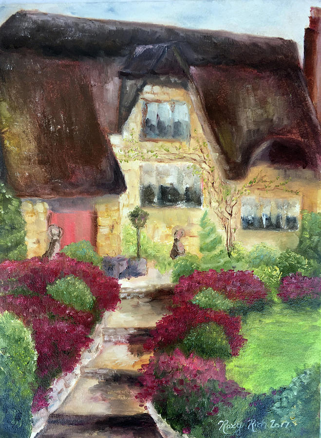 April Cottage Painting by Roxy Rich