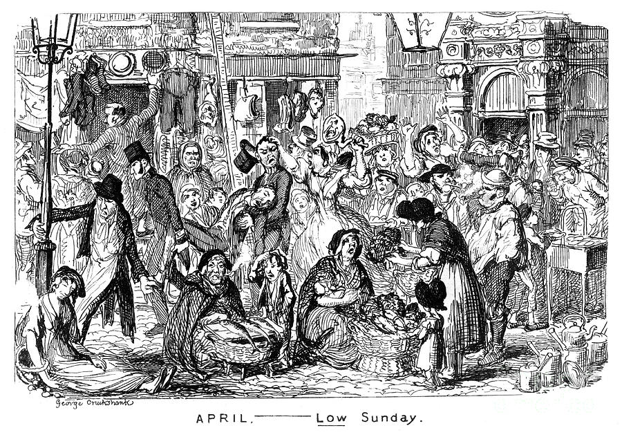 April - Low Sunday, 19th Century.artist Drawing by Print Collector