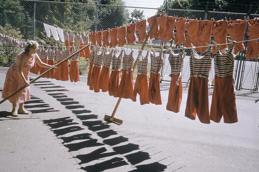 Seattle Photograph - Aqua Follies Laundry by Leonard McCombe
