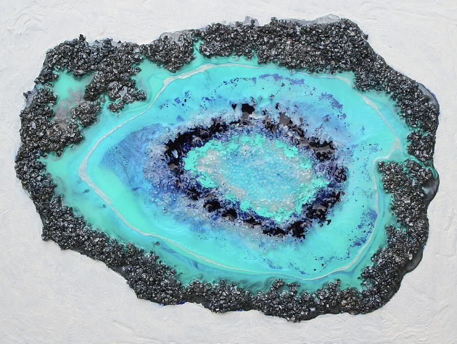 Aqua Geode Painting by Madeleine Arnett