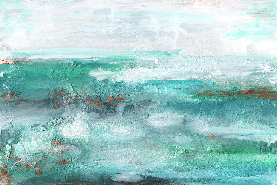 Contemporary Painting - Aqua Sea II by Lila Bramma