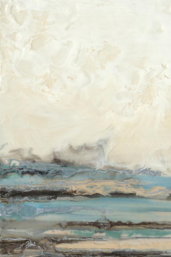 Abstract Painting - Aqua Seascape I by Ferdos Maleki