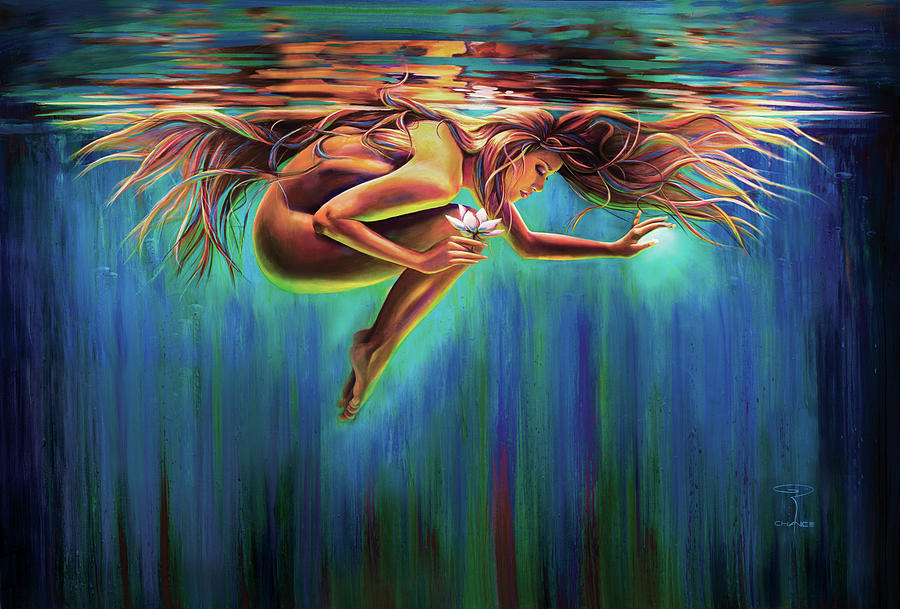 Aquarian Rebirth Painting by Robyn Chance