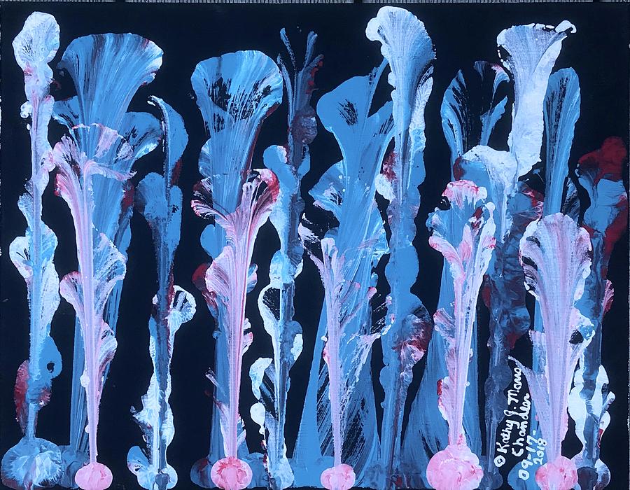 Aquatic Flowers 2 Painting by Kathy Marrs Chandler