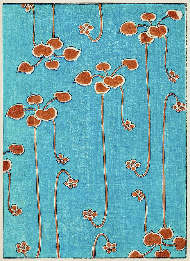 Aquatic Plants - Japanese traditional pattern design Painting by Watanabe Seitei